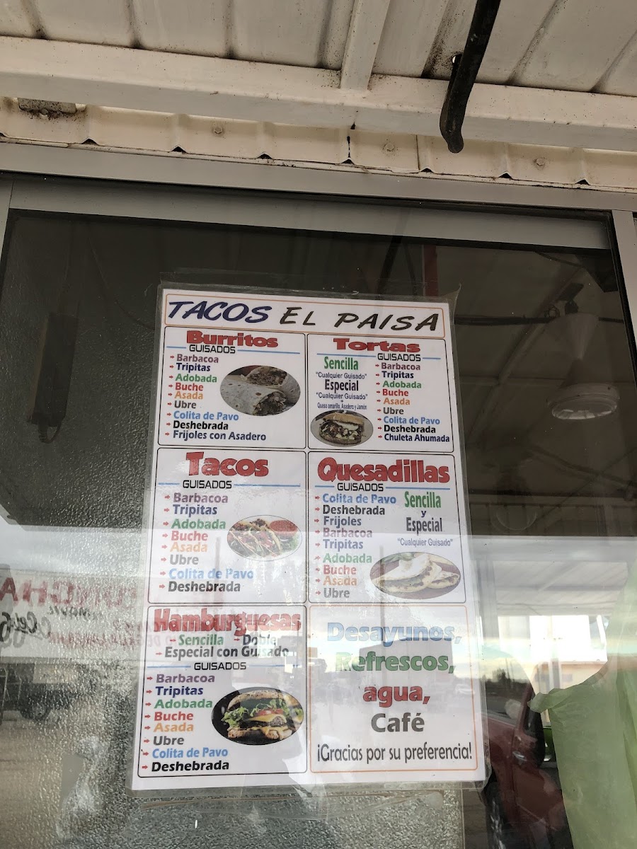 Tacos El Paisa Menu - Image 1
